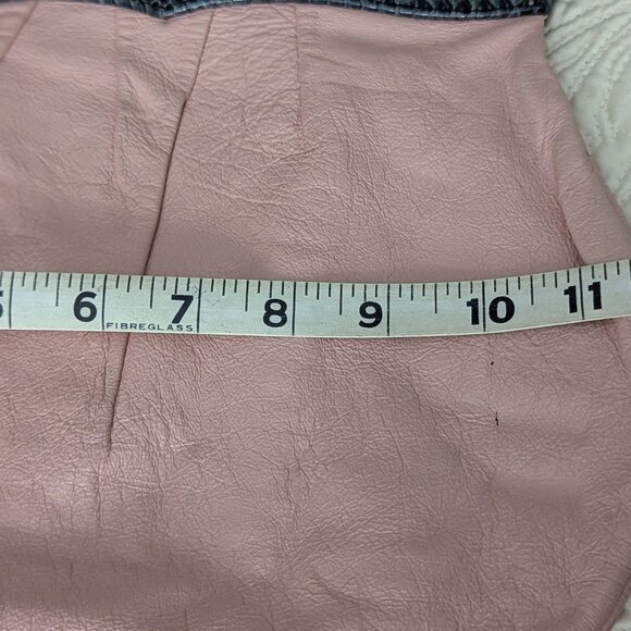 Vintage Mode Leather Shoulder Bag Pink and Snake skin Top Design Blue Soft - Picture 7 of 10